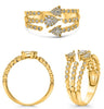 .49CT DIAMOND & AAA RUBY 14KT YELLOW GOLD 3D OVAL & ROUND MULTI ROW FUN RING