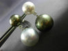 ESTATE LARGE .28CT AAA TAHITIAN & SOUTH SEA PEARL 18KT WHITE GOLD LOVE EARRINGS