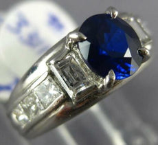 2.03CT DIAMOND & AAA SAPPHIRE PLATINUM ROUND BAGUETTE & PRINCESS MENS PINKY RING