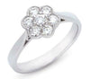 ESTATE .53CT DIAMOND 14KT WHITE GOLD CLASSIC FLOWER FILIGREE MILGRAIN LOVE RING