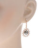 LARGE 1.57CT DIAMOND & AAA TAHITIAN PEARL 18KT ROSE GOLD FLORAL HANGING EARRINGS