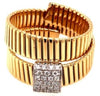 ESTATE .20CT DIAMOND 18KT 2 TONE GOLD 3D SQUARE CRISS CROSS SNAKE FUN RING