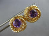 LARGE 1.90CT AAA AMETHYST 14KT YELLOW GOLD 3D CIRCULAR LOVE KNOT EARRINGS #27700