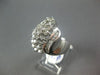ESTATE LARGE 1.50CT DIAMOND 14KT WHITE GOLD 3D MULTI FLOWER CLUSTER FUN RING
