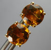 ESTATE LARGE 5.20CT AAA CITRINE 14KT YELLOW GOLD 3D ROUND STUD EARRINGS #27525