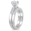 ESTATE 1.2CT DIAMOND 14KT WHITE GOLD ROUND CHANNEL ENGAGEMENT WEDDING RING SET