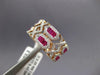 WIDE 1.92CT DIAMOND & AAA RUBY 18KT WHITE & ROSE GOLD ROUND & BAGUETTE FUN RING