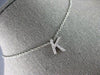 ESTATE .26CT DIAMOND 14KT WHITE GOLD 3D CLASSIC K INITIAL FLOATING PENDANT