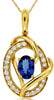 .67CT DIAMOND & AAA TANZANITE 14KT YELLOW GOLD OVAL & ROUND HEART SHAPE PENDANT