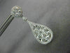 ESTATE LARGE 2.88CT DIAMOND 18K WHITE GOLD 3D TEAR DROP CLUSTER HANGING EARRINGS