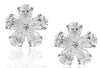 ESTATE 2.60CT DIAMOND 18KT WHITE GOLD 3D CLASSIC PEAR SHAPE FLOWER STUD EARRINGS