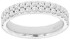 .77CT DIAMOND 14KT WHITE GOLD ROUND SHARED PRONG 2 ROW WEDDING ANNIVERSARY RING