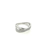 ESTATE .37CT DIAMOND 18K WHITE GOLD CLASSIC 2 ROW CRISS CROSS INFINITY LOVE RING
