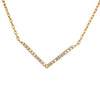 ESTATE .34CT DIAMOND 18KT YELLOW GOLD 3D CLASSIC V SHAPE LOVE NECKLACE