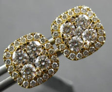 .68CT DIAMOND 18KT YELLOW GOLD 3D CLASSIC INVISIBLE SQUARE HALO STUD EARRINGS