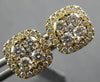 .68CT DIAMOND 18KT YELLOW GOLD 3D CLASSIC INVISIBLE SQUARE HALO STUD EARRINGS