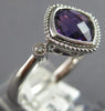 1.42CT DIAMOND & AAA AMETHYST 14KT WHITE GOLD CUSHION & ROUND FILIGREE FUN RING
