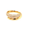 ESTATE .38CT DIAMOND 18KT YELLOW GOLD 3D ROUND GRADUATING CRISS CROSS FUN RING