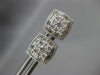 .90CT DIAMOND 14KT WHITE GOLD 3D ROUND & BAGUETTE SQUARE FILIGREE STUD EARRINGS