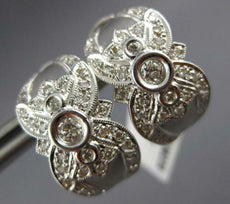 .50CT DIAMOND 14KT WHITE GOLD 3D MATTE & SHINY FLOWER CLIP ON EARRINGS #PAN039