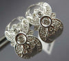 .50CT DIAMOND 14KT WHITE GOLD 3D MATTE & SHINY FLOWER CLIP ON EARRINGS #PAN039
