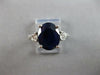 LARGE 6.57CT DIAMOND & AAA SAPPHIRE 14KT WHITE GOLD OVAL ENGAGEMENT RING 27584