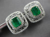 GIA EXTRA LARGE 10.25CT DIAMOND & AAA EMERALD 18K TWO TONE GOLD CLIP ON EARRINGS