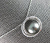 ESTATE .30CT DIAMOND & AAA TAHITIAN PEARL 18KT WHITE GOLD CIRCLE OF LIFE PENDANT