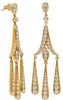 2.0CT DIAMOND 18KT ROSE GOLD CLASSIC MULTI TEAR DROP CHANDELIER HANGING EARRINGS