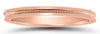 ESTATE 14KT ROSE GOLD 3D CLASSIC SOLID 2MM MILGRAIN WEDDING ANIVERSARY RING