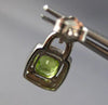 2.02CT DIAMOND & AAA PERIDOT 14KT WHITE GOLD 3D CUSHION & ROUND HANGING EARRINGS