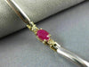 ESTATE 2.30CT DIAMOND & AAA RUBY 14KT 2 TONE GOLD 3D THREE STONE TENNIS BRACELET