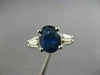 ESTATE LARGE 2.6CT DIAMOND & AAA KASHMIR SAPPHIRE 14K WHITE GOLD ENGAGEMENT RING
