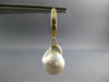 LARGE AAA SOUTH SEA PEARL 14KT YELLOW GOLD 3D CLASSIC LEVERBACK HANGING EARRINGS