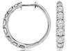 ESTATE 1.50CT DIAMOND 14K WHITE GOLD 3D ROUND GRADUATING HUGGIE HANGING EARRINGS