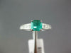 ESTATE 1.20CT DIAMOND & AAA EMERALD 14KT WHITE GOLD 3D CLASSIC ENGAGEMENT RING