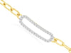 ESTATE .25CT DIAMOND 14KT YELLOW GOLD 3D CLASSIC OPEN OVAL LINK FUN BRACELET