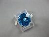 3.56CT DIAMOND & AAA BLUE TOPAZ 14KT WHITE GOLD 3D CUSHION & ROUND INFINITY RING