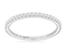 .34CT DIAMOND 14KT WHITE GOLD ROUND SHARED PRONG 3/4TH ETERNITY ANNIVERSARY RING