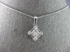 ESTATE .67CT DIAMOND 18KT WHITE GOLD 3D ROUND & BAGUETTE SQUARE FLOATING PENDANT