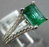 1.65CT DIAMOND & AAA EMERALD 18KT WHITE GOLD 3D CLASSIC SQUARE ENGAGEMENT RING