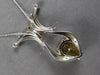 LARGE 5.36CT DIAMOND & AAA CITRINE 14KT WHITE GOLD 3D SLIDER FLOATING PENDANT