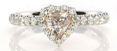 .72CT WHITE & PINK DIAMOND 18KT WHITE & ROSE GOLD 3D HEART SHAPE ENGAGEMENT RING