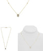 .38CT DIAMOND 14KT YELLOW GOLD ROUND & BAGUETTE SQUARE OCTAGON CLUSTER NECKLACE