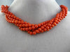 ESTATE LARGE AAA NATURAL CORAL 14KT YELLOW GOLD MULTI STRAND BEAD NECKLACE 25638