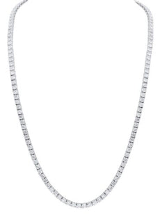 11CT DIAMOND 14KT WHITE GOLD 3D CLASSIC ROUND 4 PRONG ETERNITY TENNIS BRACELET