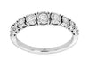 ESTATE .33CT DIAMOND 14KT WHITE GOLD 3D ROUND BEZEL GRADUATING ANNIVERSARY RING