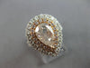 LARGE GIA 2.25CT WHITE & PINK DIAMOND 18K WHITE & ROSE GOLD HALO ENGAGEMENT RING
