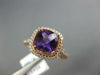 ESTATE 1.77CT DIAMOND & AAA AMETHYST 14KT ROSE GOLD CUSHION HALO FILIGREE RING