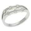 ESTATE .34CT DIAMOND 14KT WHITE GOLD CLASSIC SIX STONE TWO ROW ETOILE FUN RING